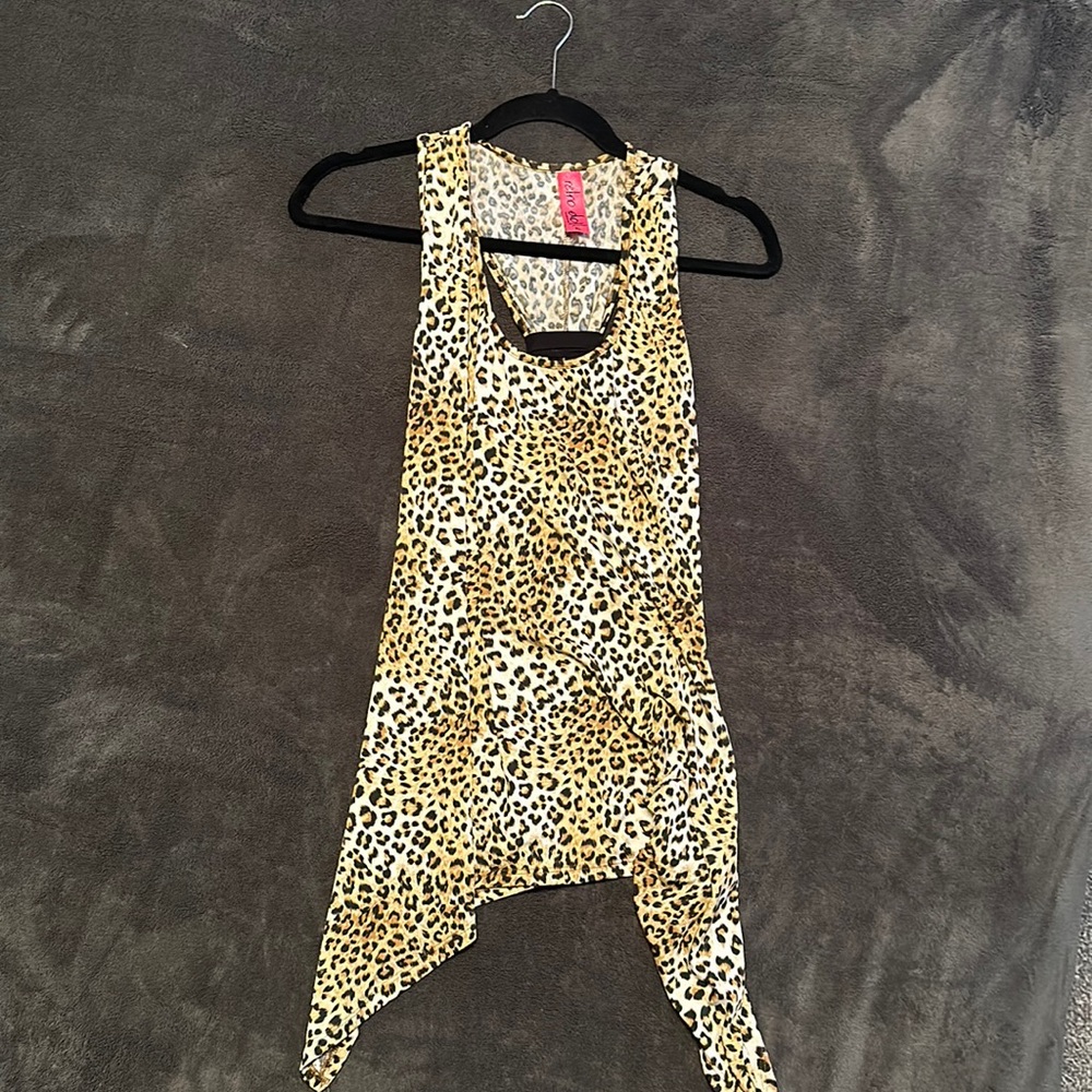 Retro Doll Leopard Print Top. XL.